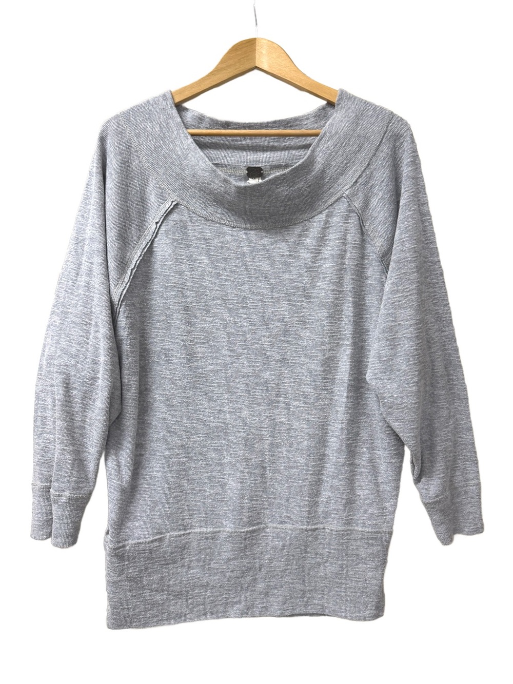 We The Free Free People Palisades Off The Shoulder Pullover Heather Gray Size M